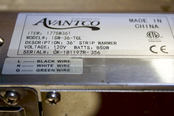 Avantco 36" High Wattage Strip Warmer with On/Off Toggle Controls - 120V, 850W - Image 3 of 3