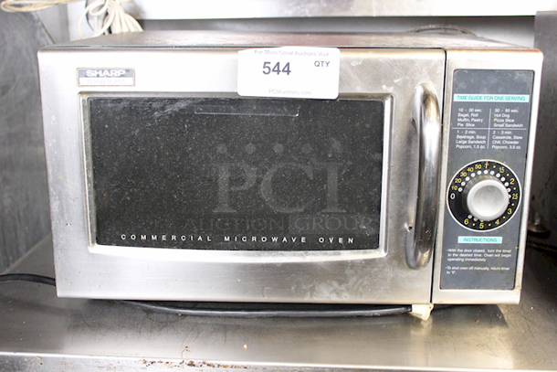 AWESOME! Sharp R-21LCFS 1000w Commercial Microwave w/ Dial Control, 120v. 201⁄2 in. W x 16 in. D x 121⁄8 in. H - Image 1 of 4
