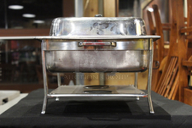 Full Size Chafer w/ Lift Off Lid. 8 quart, full-size, welded frame, dripless water pan, lift-off cover with plastic handle, duel fuel holder, stainless steel, mirror-finish - Image 3 of 5