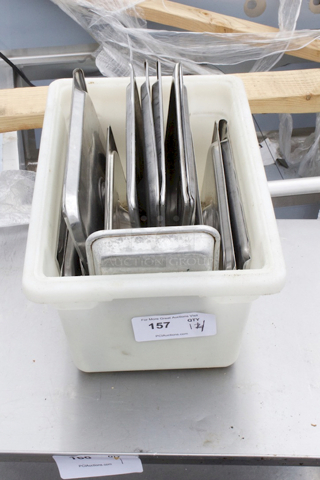 Bin Full of 20 Different Metal Lids. Various Sizes. 14x Your Bid. 