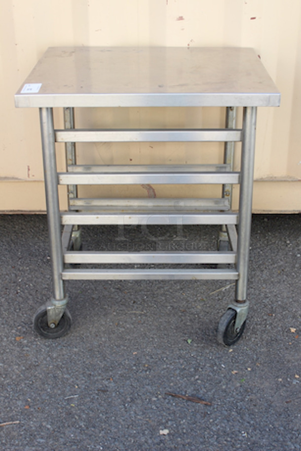 APW 65-2630 Worktop With (4) Bun Pan Racks On Commercial Casters 30x26x34 - Image 2 of 4