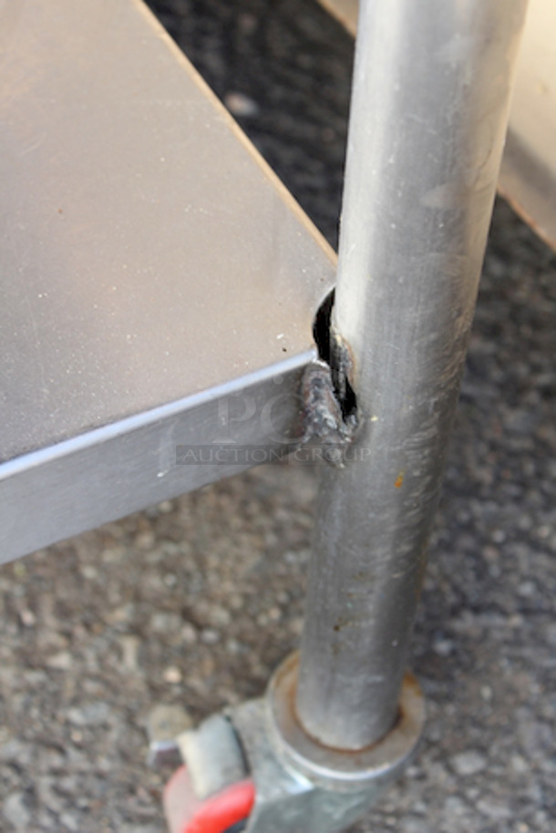 Stainless Steel Table With Undershelf and Can Opener (Welds On Undershelf Are Damaged) 72x39x39 - Image 8 of 10