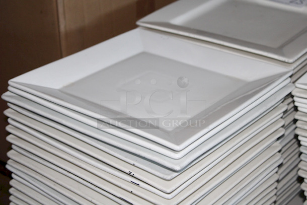 LIKE NEW! Front of the House DOS027WHP21 Kyoto 11 3/4" Bright White Square Porcelain Plate. 11-3/4x11-3/4x1. 25x Your Bid - Image 3 of 4
