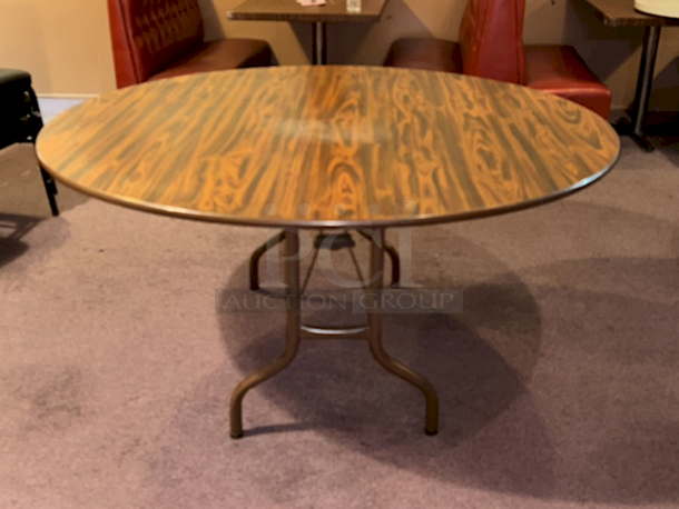PARTY SIZE! 60” Round Table With Fold-Out Legs. 60”x30” - Image 2 of 4