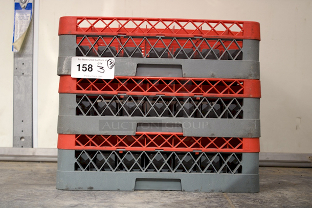 AWESOME! (3) Noble Products 274RK491 49-Compartment Gray Full-Size Glass Rack with 1 Red Extender. 3x Your Bid - Image 2 of 2