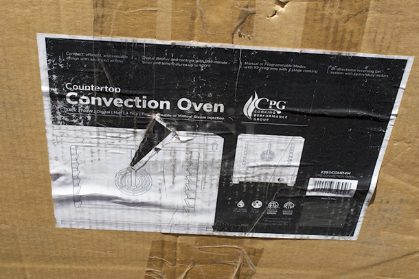 BRAND NEW SCRATCH & DENT! Cooking Performance Group COH-D4-M Electric Digital Countertop 4 Tray Half Size Convection Oven with Steam Injection - 208-240V, 2700W. 22 x 27-11/16 x 20-13/16 Glass Is Broken - Image 3 of 3