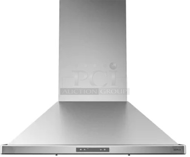 BRAND NEW SCRATCH AND DENT! Zephyr Venezia ZVE-E42S Stainless Steel 42 Inch 700 CFM Wall Mount Range Hood. Stock Picture Used For Gallery Picture.