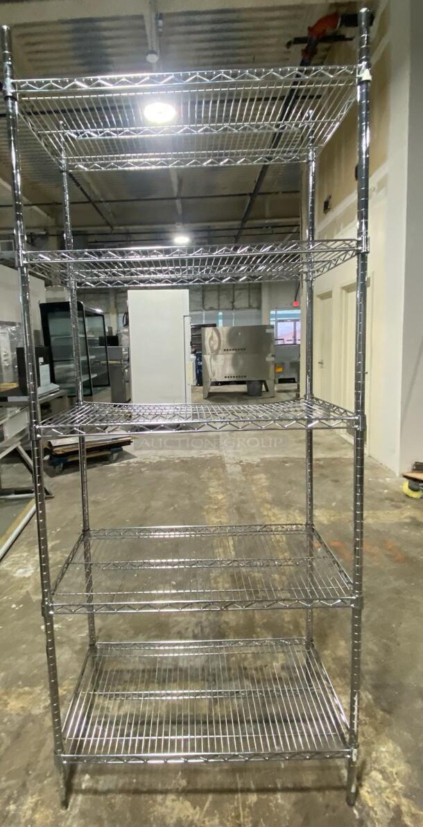 Metro Shelfs 18" x 36" x 86" NSF Chrome Wire 5-Shelf Kit - Image 3 of 5