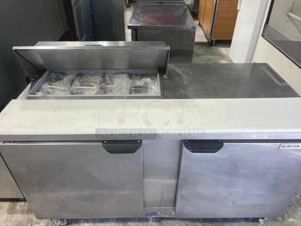 Beverage-Air SPE60-08 Elite Series 60" 2 Door Refrigerated Sandwich Prep Table

 - Image 3 of 4