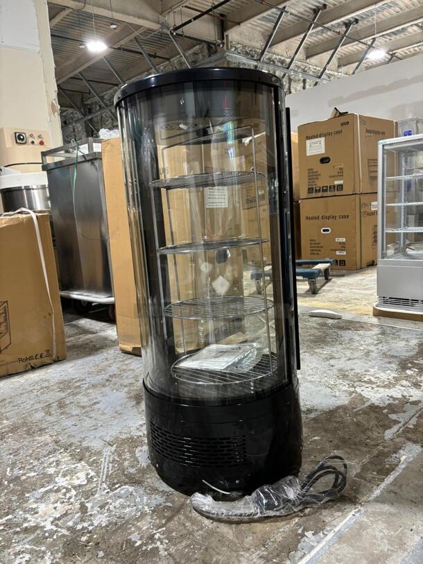Brand New Marchia MDCR78 Black Countertop Rotating Refrigerated Bakery Display Case with LED Lighting
 - Image 1 of 3