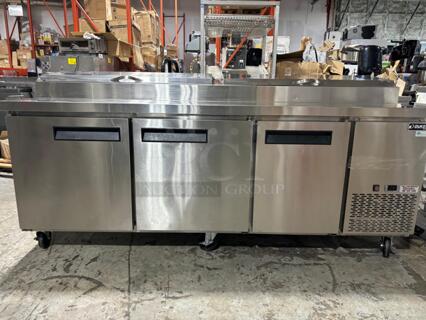 DUKERS Chef AAA - DPP90-12-S3, Commercial 90" 12 Pan Pizza Prep Table Refrigerator
