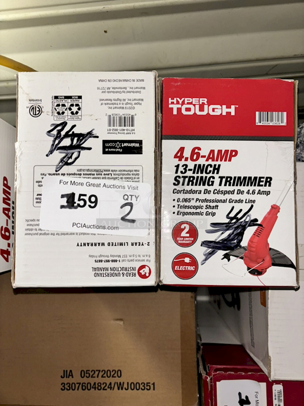 Hyper Tough 4.6 Amp 13-Inch Stringer Trimmers, Electric. 2x Your Bid. 