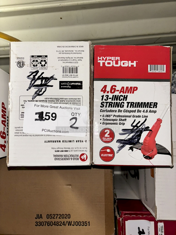 Hyper Tough 4.6 Amp 13-Inch Stringer Trimmers, Electric. 2x Your Bid.  - Image 1 of 1