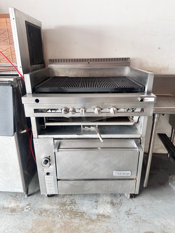 US Range 36 inch Gas Char-Broiler With Standard Oven NSF - Image 6 of 8