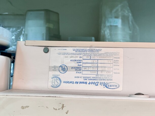 Working Mars 48CH-O inch High Velocity Series 2 Air Curtain, for 48 inch wide door, unheated, galvanized steel cabinet 115 Volt  - Image 6 of 7