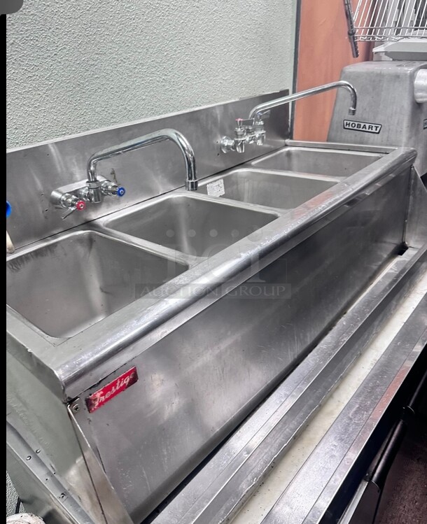 Commercial Heavy Duty 48 inch Stainless Steel 4 Compartment Bar Sink NSF - Image 4 of 5
