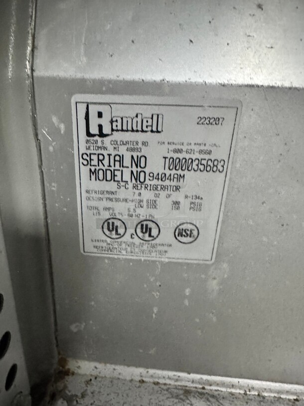 Working! Randell 9404AM Undercounter Refrigerator Reach-in One-section NSF 115 Volt - Image 5 of 5