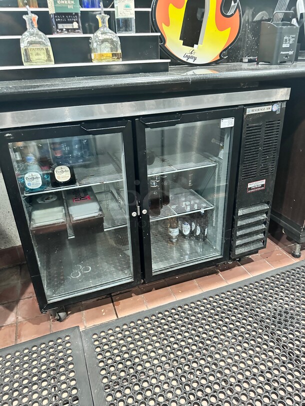 Late Model Beverage Air BB48GY-1-B-27 48 inch Bar Refrigerator - 2 Swinging Glass Doors, Black, 115v Wokring - Image 8 of 9