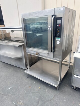 BKI VGG-8-C Stainless Steel Electric Single Deck Rotisserie Oven - 208 Volts 3-Ph