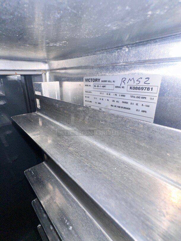 Nice Victory RA-2D-7 53" W Four Door Reach-In Refrigerator 115 Volt Tested and Working! - Image 5 of 6