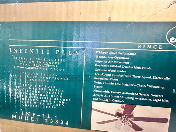 New Hunter 52" Indoor Ceiling Fan - Five Minute Fan with 5 Reversible Blades and LED Light Kit Included - Image 8 of 8