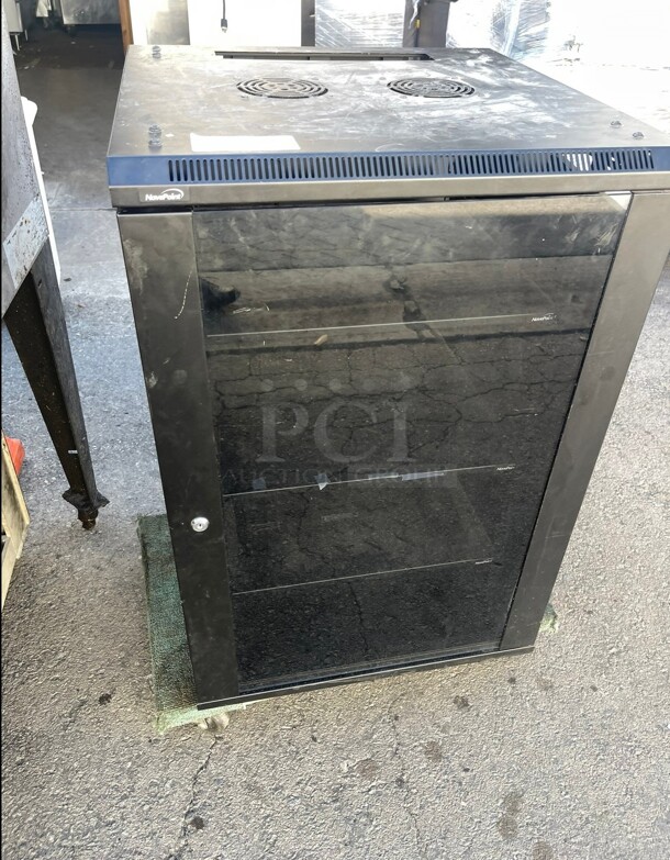 Commercial COMPONENT SERIES 38 inch TALL AV RACK IN BLACK FINISH Glass Music Cabinet - Image 3 of 8