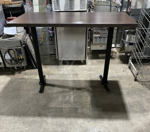 Brand New! Red Oak 30 By 60 Rectangular 1.5 Inch Thick BUTCHER BLOCK Style BAR HEIGHT Dining Table! On Double Legs!  - Image 1 of 10