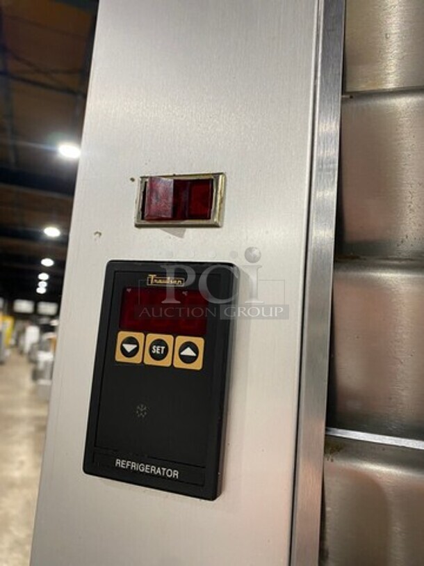COOL! Traulsen Commercial Single Door Reach In Cooler Merchandiser! With View Through Door! Racks! All Stainless Steel! On Casters! Model: G11011 SN: T23758E06 115V 60HZ 1 Phase - Image 8 of 9