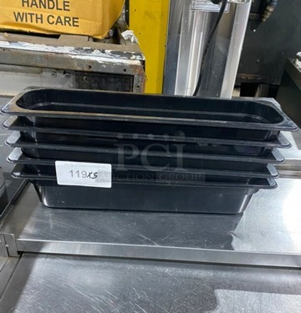 Cambro Black Poly 2/4x4" Food Containers! 5x Your Bid! - Image 1 of 8