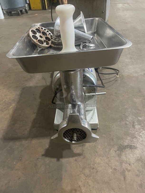 Thunderbird Commercial Countertop Heavy Duty Met Grinder/Food Chopper! All Stainless Steel! With Attachments! Model TB400E Serial 0602442! 115V! WORKING WHEN REMOVED! - Image 1 of 9