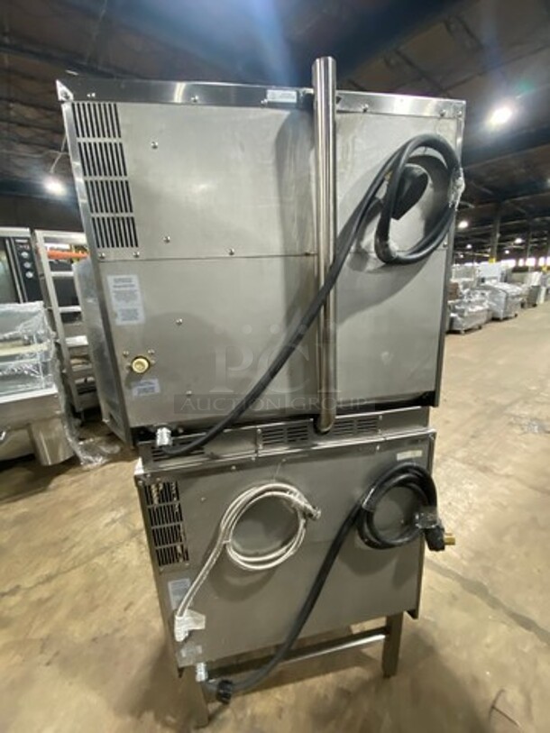 Turbo Fan Commercial Electric Powered Double Deck Convection Oven! With Metal Oven Racks! All Stainless Steel! On Legs! 2x Your Bid Makes One Unit! Model: E32D5 SN: 740087 208V - Image 3 of 11