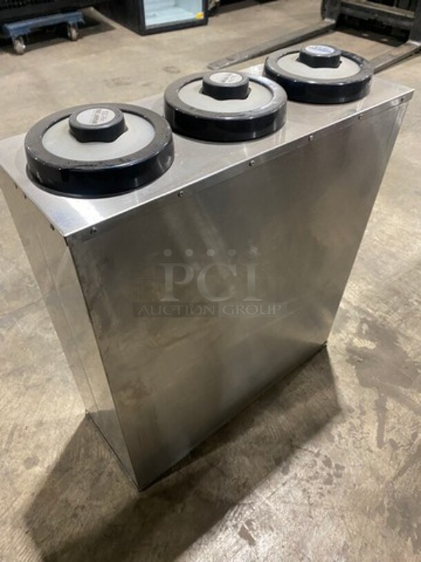 San Jamar Commercial 3 Well EZ FIT Cup Dispenser! All Stainless Steel Body! - Image 3 of 6