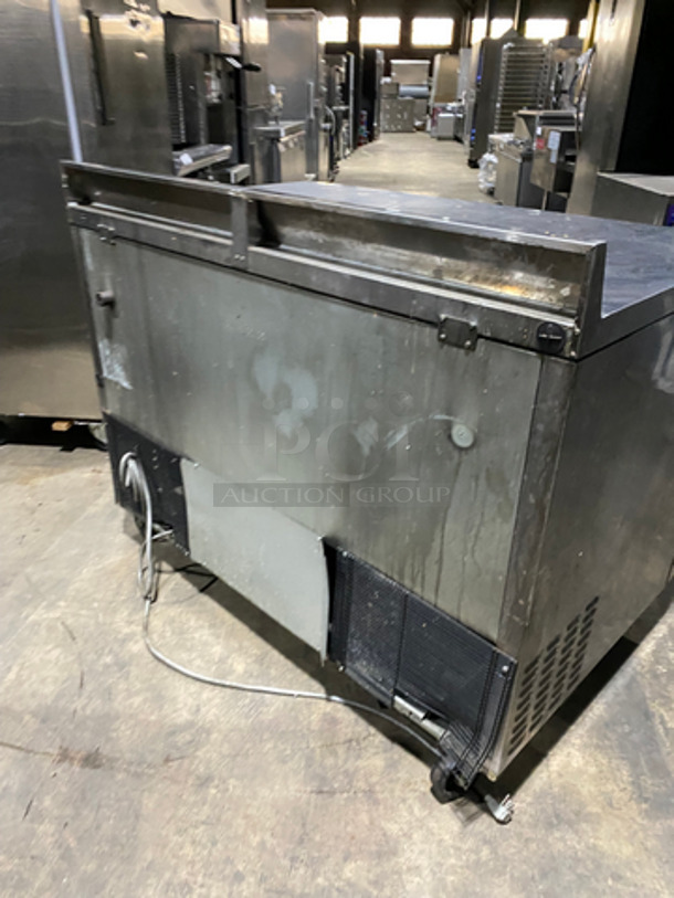 Turbo Air 2 Door Lowboy/Worktop Cooler! With Back Splash! With Metal Rack! All Stainless Steel! On Casters! Model: TWR-48SD SN: WT4R510002 115V 60HZ  - Image 4 of 10