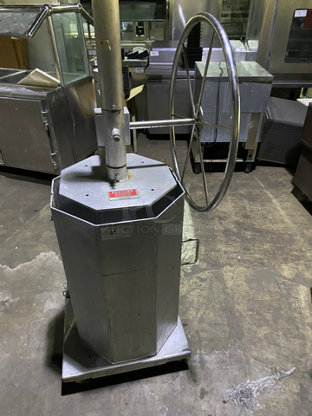 RARE FIND! Pack-A-Drum Commercial Manually Operated Trash Deflator! All Stainless Steel! - Image 4 of 8