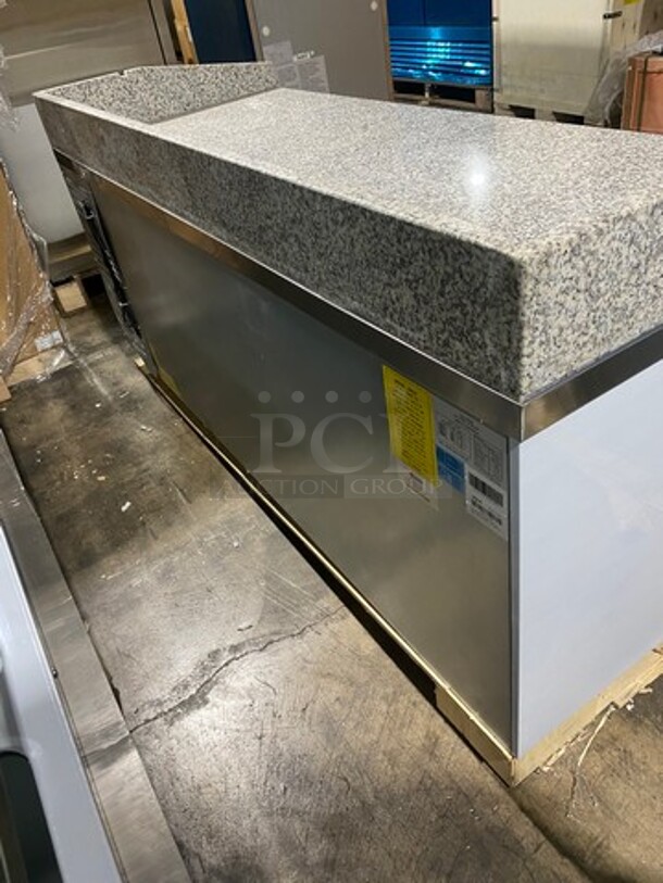 AMAZING! NEW! SCRATCH-N-DENT! Omcan Commercial Refrigerated Italian Style Marble Top Pizza Prep Table! With 3 Door Storage Space Underneath! Poly Coated Racks! All Stainless Steel! Model: PTCN0581 SN: 41145 110V - Image 4 of 12