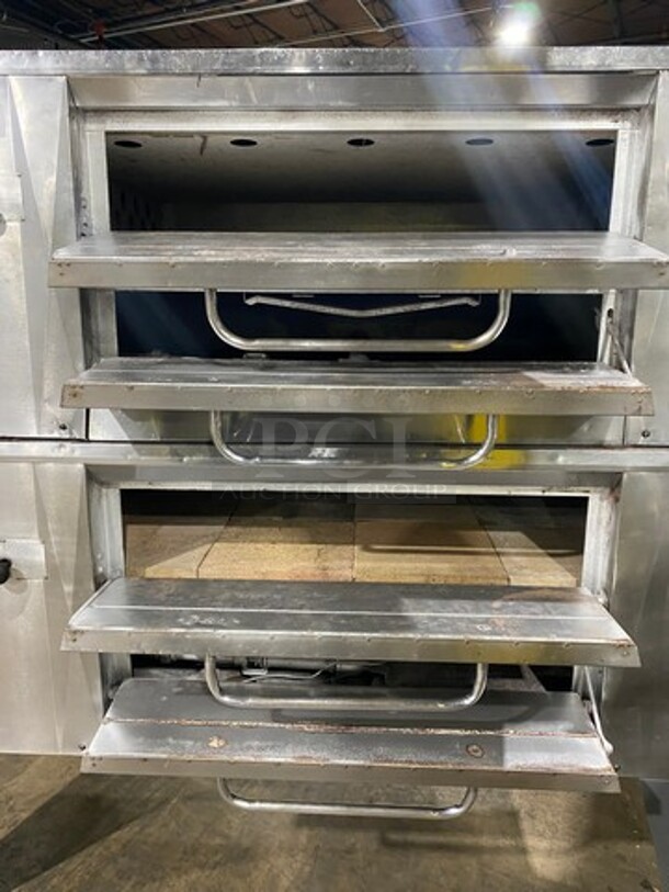 WOW! Morello Commercial Natural Gas Powered Double Deck Pizza/ Baking Oven! All Stainless Steel! On Legs! 2x Your Bid Makes One Unit! WORKING WHEN REMOVED! - Image 5 of 12