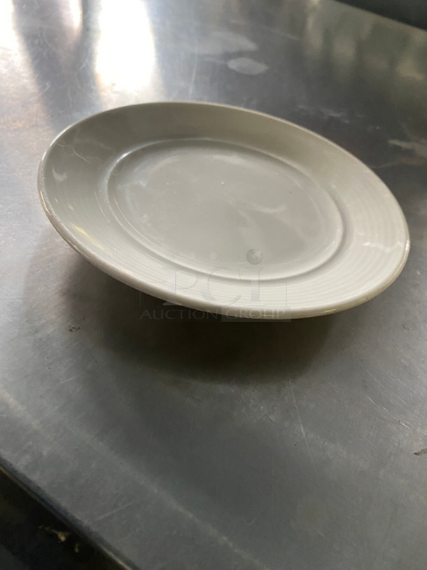 Rene Ozorio 6" White Ceramic Plates! 5x Your Bid! Includes Black Poly Crates! - Image 6 of 6
