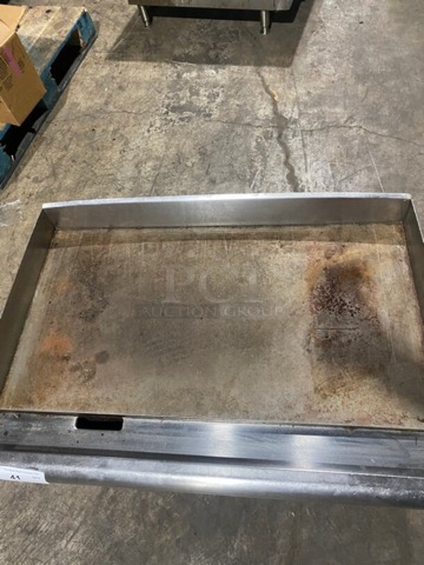 APW Wyott Commercial Countertop Gas Powered Flat Top Griddle! With Back And Side Splashes! All Stainless Steel! On Legs! - Image 7 of 8