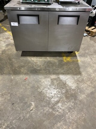 True Commercial 2 Door Refrigerated Lowboy/ Worktop Cooler! With Poly Coated Racks! All Stainless Steel! SN: 5349045 115V 60HZ 1 Phase