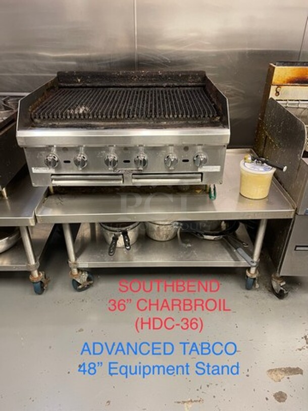 LATE MODEL! 2018 Southbend Commercial Countertop Natural Gas Powered Char Broiler Grill! With Back And Side Splashes! All Stainless Steel! On Small Legs! WORKING WHEN REMOVED! Model: HDC36 SN: 18H93627