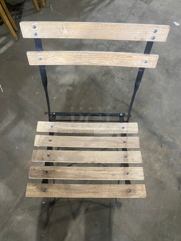 Metal Folding Chairs w/ Wooden Planks! 8X YOUR BID! - Image 5 of 5