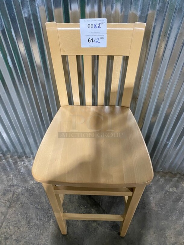 NICE! BRAND NEW! Beechwood Bar Stool!  In Natural! 2x Your Bid! - Image 5 of 7
