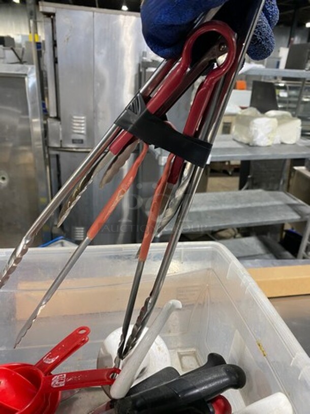 ALL ONE MONEY! MISCELLANEOUS ITEMS! Includes Assorted Tongs, Measuring Cups, Kitchen Knives And More! - Image 5 of 9