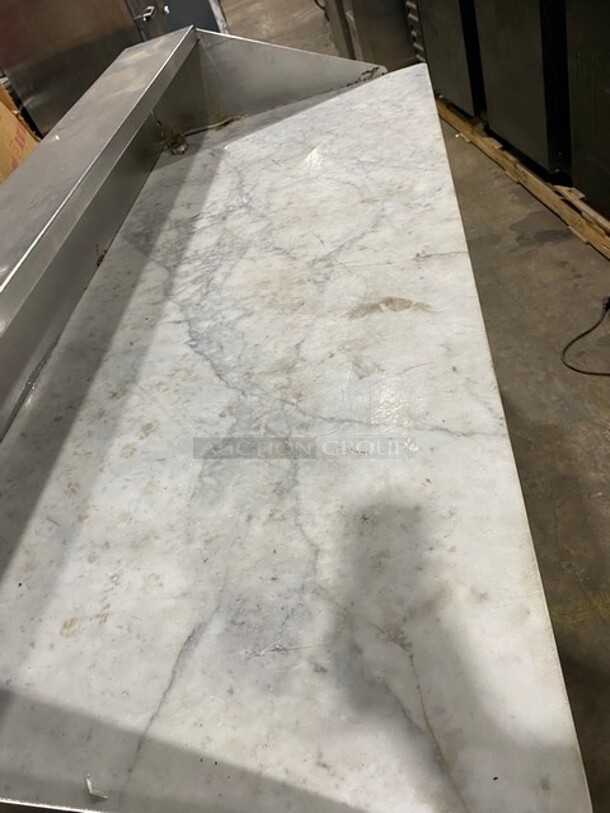 Bari Commercial Refrigerated Pizza Prep Table! With Marble Top! With 3 Door Storage Space Underneath! All Stainless Steel! On Casters! - Image 5 of 9