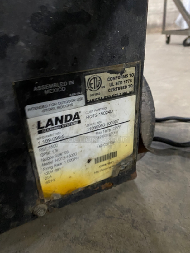 Landa Commercial Electric Powered Hot Water Pressure Washer! With Hose Reel! On Casters! Model: HOT21500D SN: 11090960100307 120V 60HZ 1 Phase - Image 8 of 9