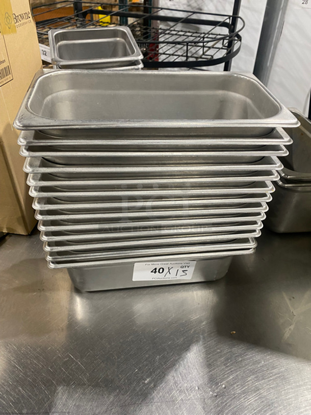 Browne Commercial Steam Table/ Prep Table Pans! All Stainless Steel! 15x Your Bid!