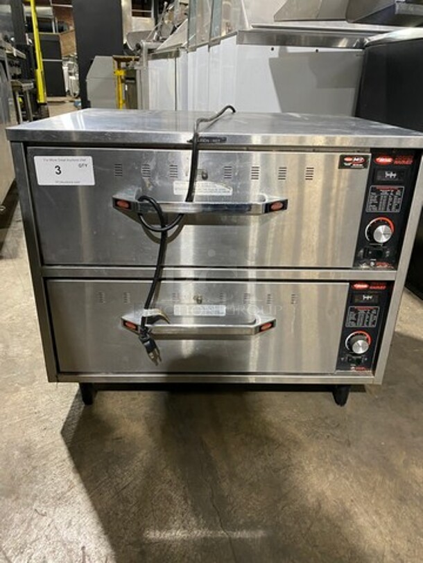 NICE! Hatco Commercial Countertop Electric Powered 2 Drawer Warmer! Solid Stainless Steel! WORKING WHEN REMOVED! Model: HDW2 SN: 9342891141 120V 60HZ 1 Phase