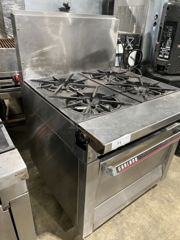 Garland Natural Gas Powered Heavy Duty Wide Series 4 Burner Range! With Full Size Oven!  - Image 2 of 9