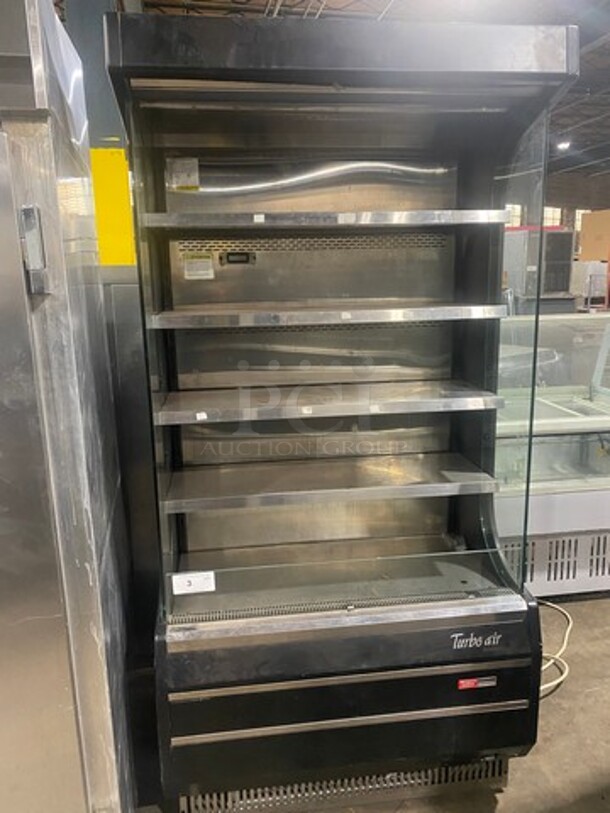 Turbo Air Commercial Refrigerated Open Grab-N-Go Case Merchandiser! With Clear Sides! Stainless Steel Body! Model: TOM40B SN: TOM40B4042 120V 60HZ 1 Phase