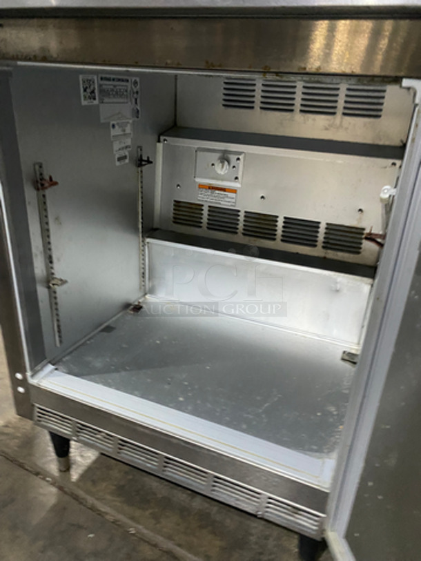 Beverage Air Commercial Single Door Lowboy/Worktop Freezer! With Plexi Glass! All Stainless Steel! On Legs! Measurements Are Without Plexi Glass! Model: WTF27A 115V 60HZ 1 Phase - Image 5 of 7